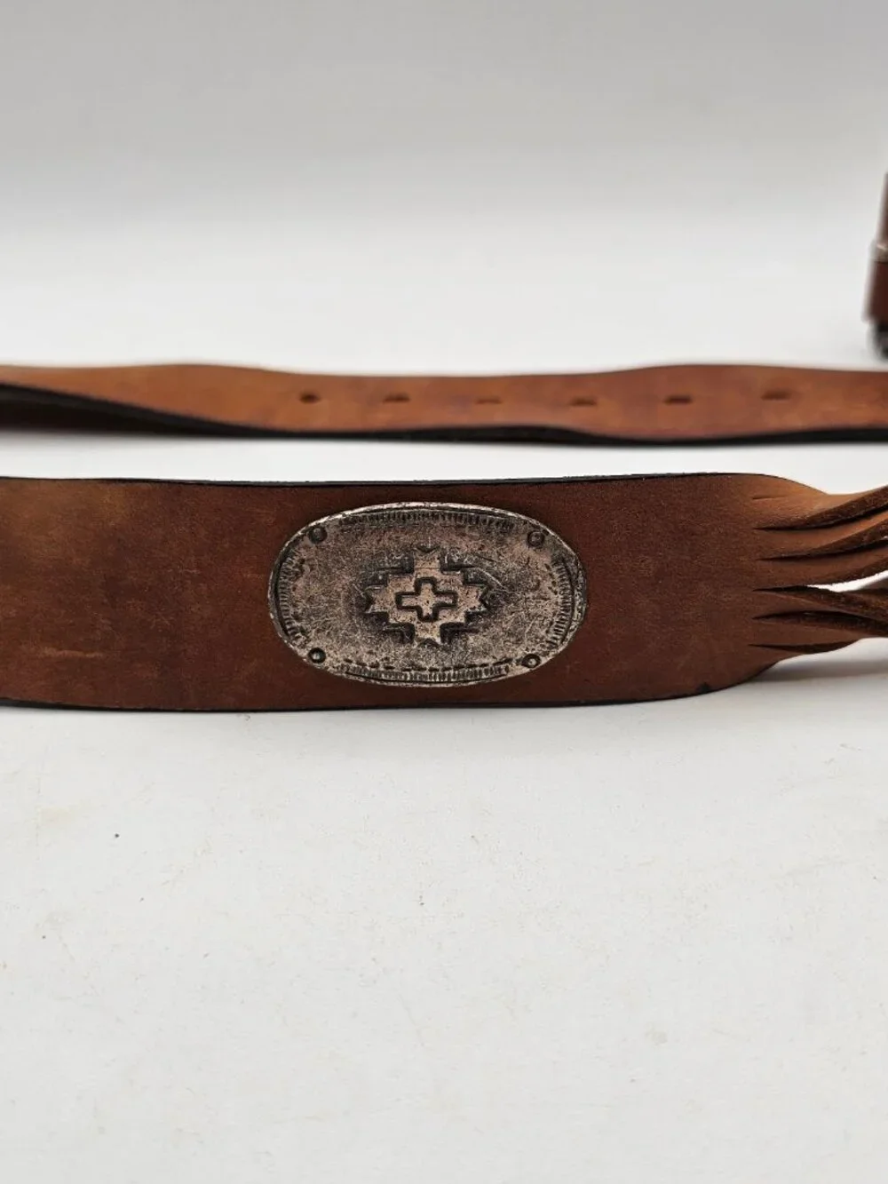 Handmade Western Leather Belt w/ Braided Detail & Engraved